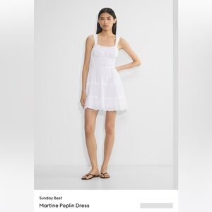 Aritzia Sunday Best Martine Poplin Dress White Size XS
